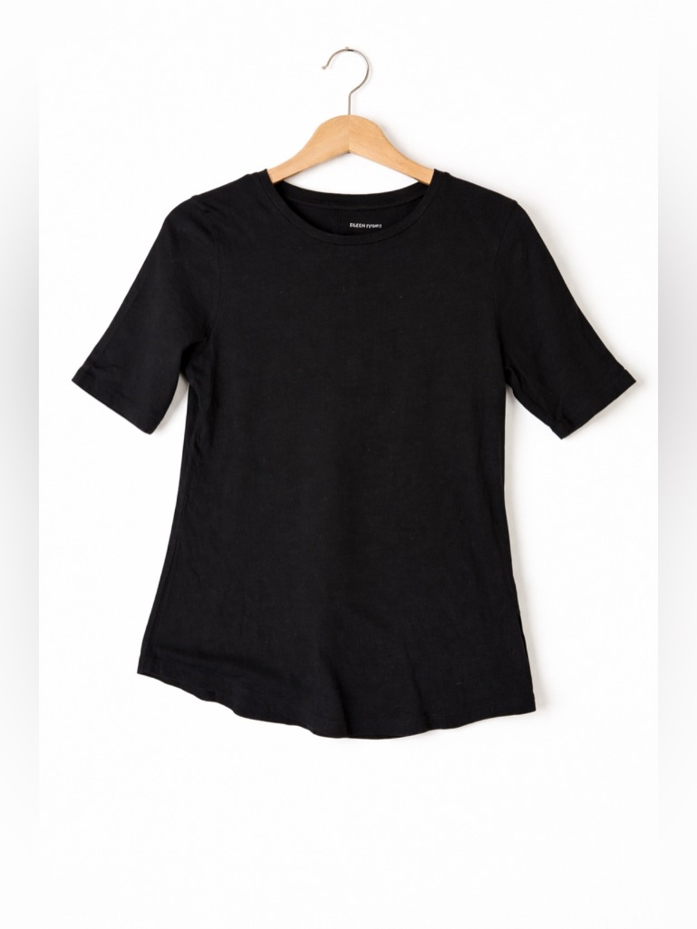 Eileen Fisher Black Crewneck Short Sleeve Tee XS Great Condition Minimalist
